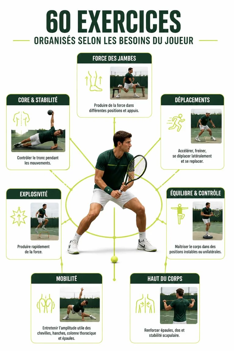 Page illustrée du guide de tennis 2